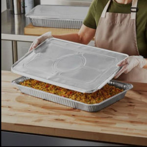 Full-size Aluminum Foil Pan & Lid 100ct
